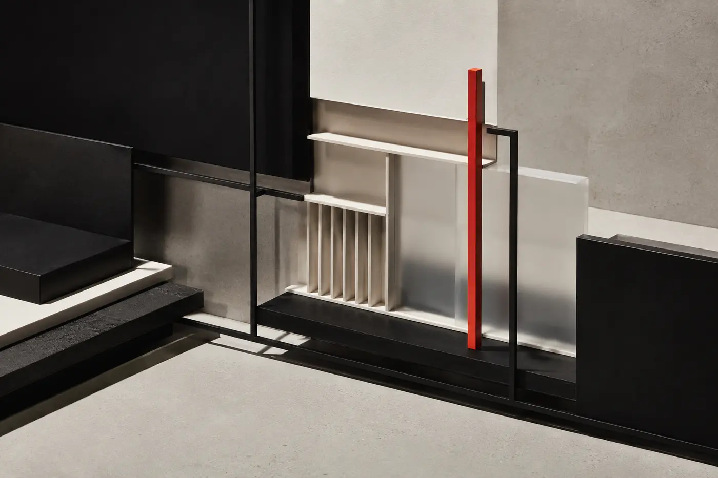 Architektonische Module mit rotem Cursorbalken